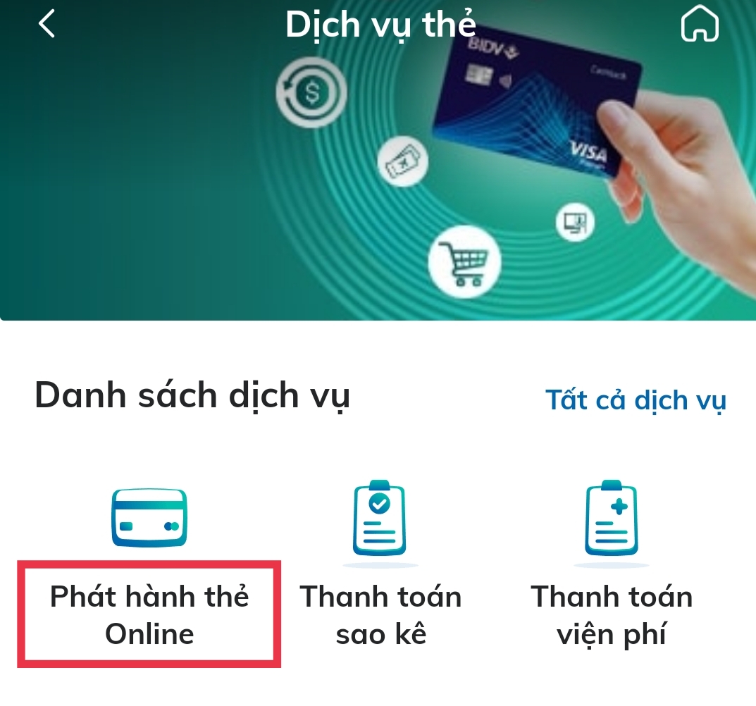 Đăng ký phát hành thẻ tín dụng đơn giản, tiện lợi trên BIDV SmartBanking